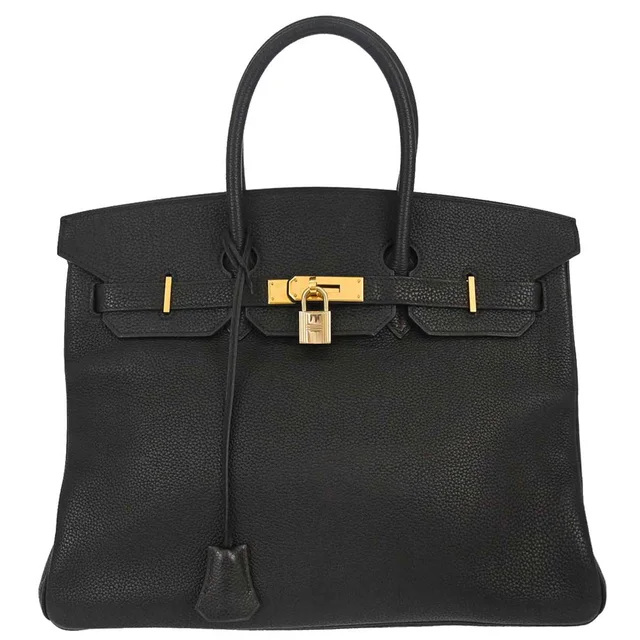 Hermès Black Togo Birkin 35 Handbag in Black Togo leather from AMORE Vintage Tokyo