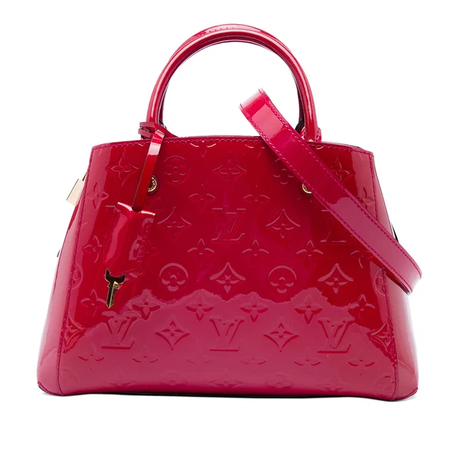 Pink Louis Vuitton Monogram Vernis Montaigne BB Satchel in Pink Leather from Designer Revival