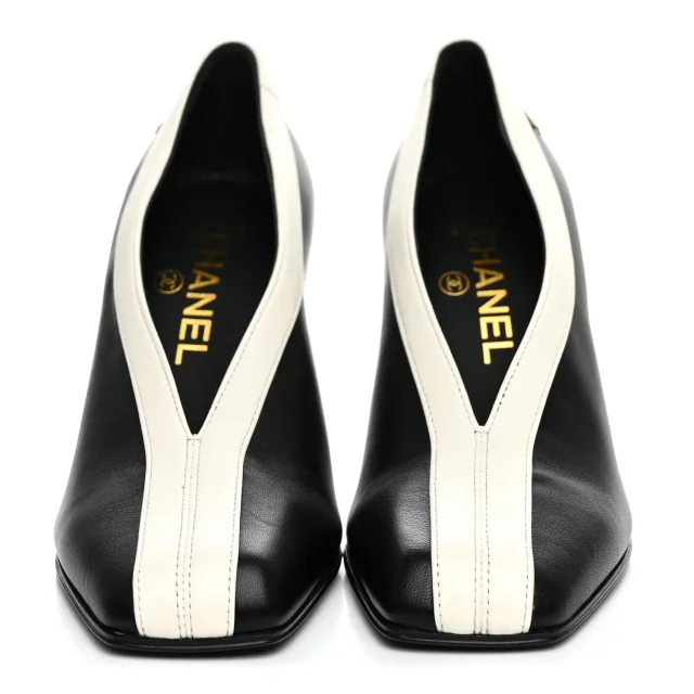 Chanel Pumps 35.5 Black Ivory in Black Lambskin from FASHIONPHILE, photo 3 of 10