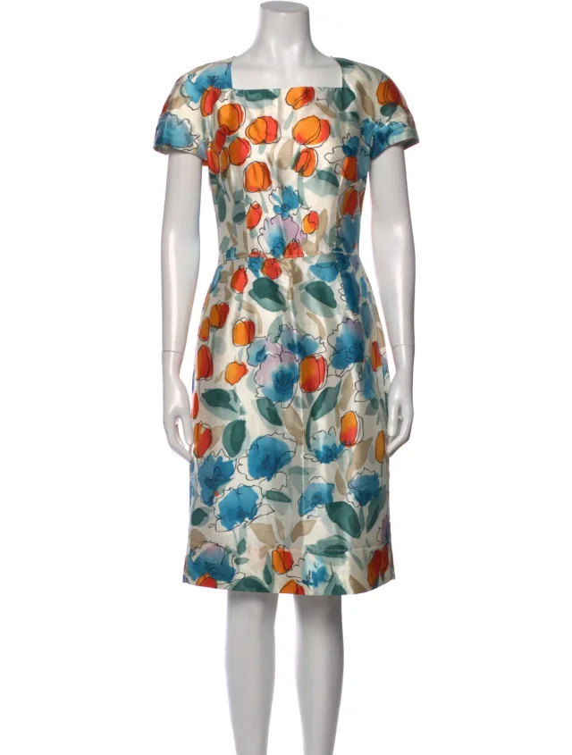 Dolce & Gabbana Silk Knee-Length Dress in Silk from The RealReal