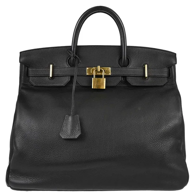 Hermès 1998 Black Togo HAC Haut a Courroies 45 Handbag in Black Togo leather from AMORE Vintage Tokyo