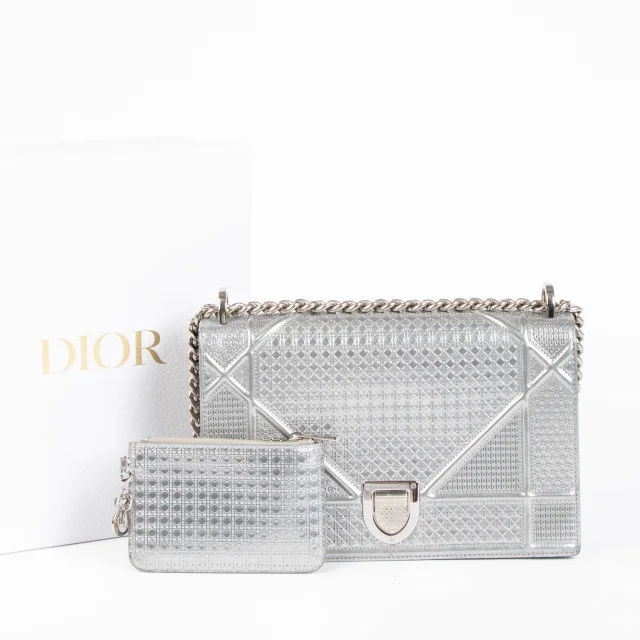 Dior Silver Medium Diorama Bag in Silver Leather from Labellov, photo 2 of 10
