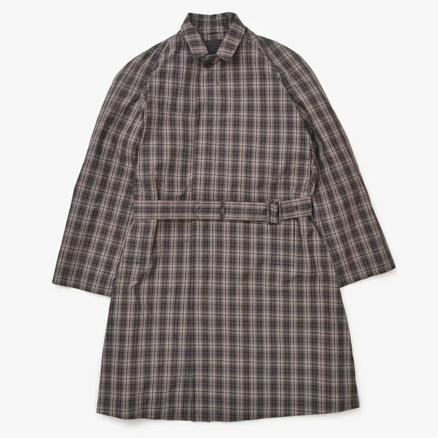 Prada Plaid Trench Shirt Coat Black Red Gray Triangle Logo in Black from The Reluxe