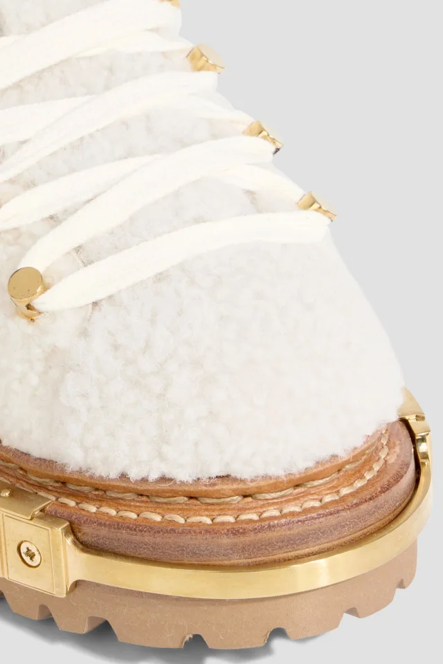 Thom Browne Embellished Shearling Hiking Boots in Off-white, photo 4 of 4 from THE OUTNET