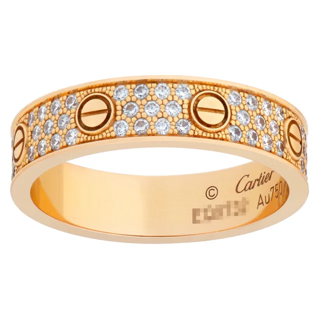 Cartier Love ring with 88 brilliant-cut pave diamonds totaling 0.31 carats in Rose Gold from Gray And Sons