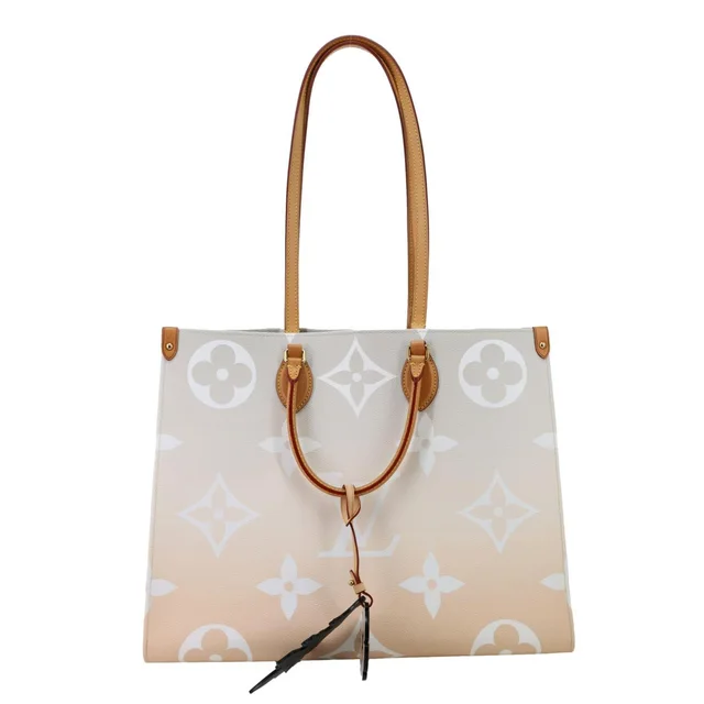 Louis Vuitton OnTheGo GM By The Pool Monogram Giant Canvas Tote Bag Peach in Canvas from Dallas Designer Handbags
