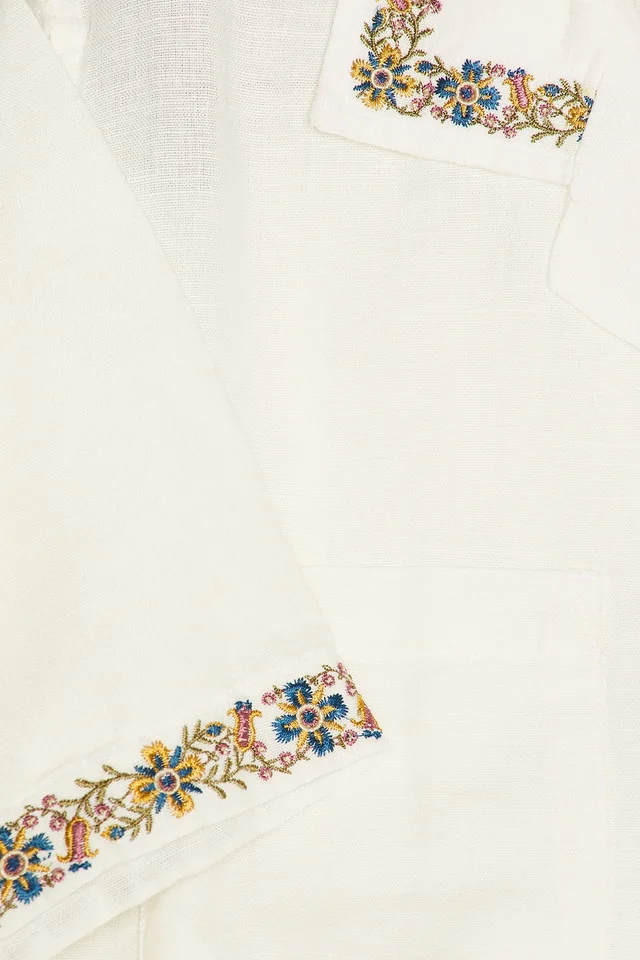 Corridor Harmony Embroidered Short Sleeve Shirt in White, photo 5 of 5 from REVOLVE (Canada)