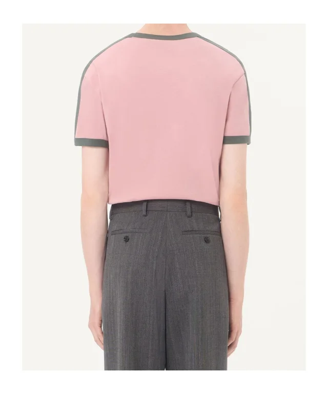 Valentino cotton t-shirt with crew neck, contrasting side bands and VLogo embroidery, photo 4 of 6 from SENSER