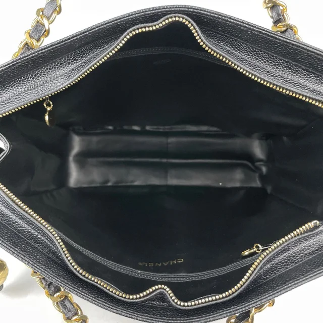 Chanel Tote Triple CC Logo Shoulder Bag Caviar Leather Black in Black Caviar leather from The Reluxe, photo 2 of 2