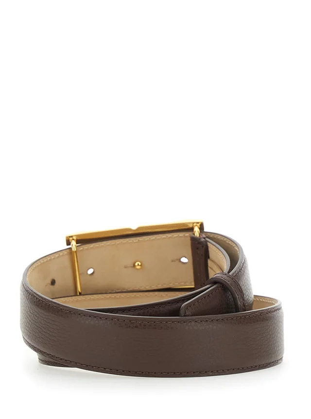 ELISABETTA FRANCHI Belt 'CT88S62E2644' Brown with Metal Details in Leather Women in Brown, photo 6 of 6 from Gaudenzi Boutique