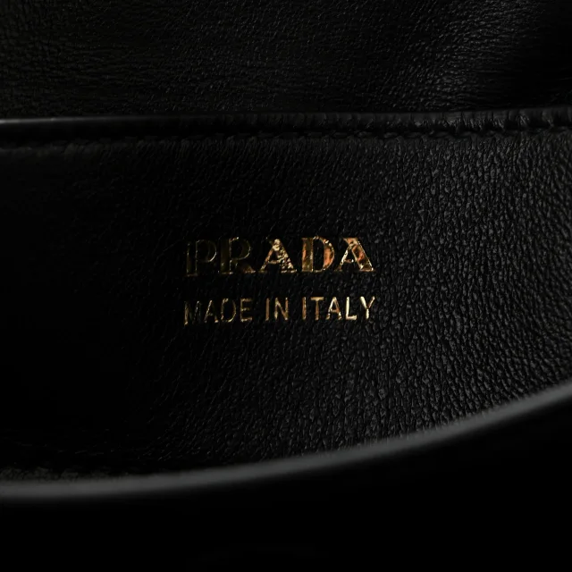 Prada Saffiano Cuir Medium Double Bag Cammeo Black in Black Saffiano leather from FASHIONPHILE, photo 6 of 10