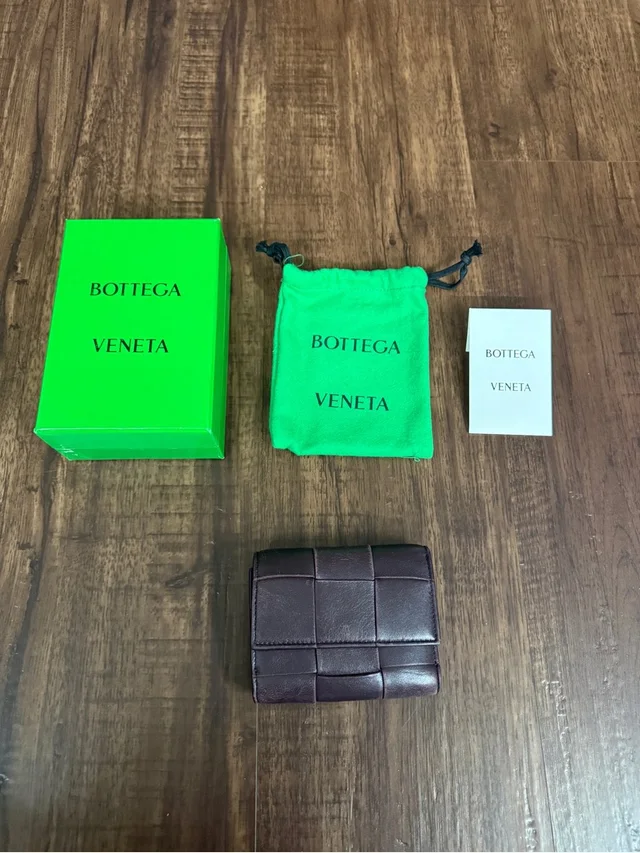 Bottega Veneta Plum Leather Card & Key Holder in purple|gold Leather from Poshmark
