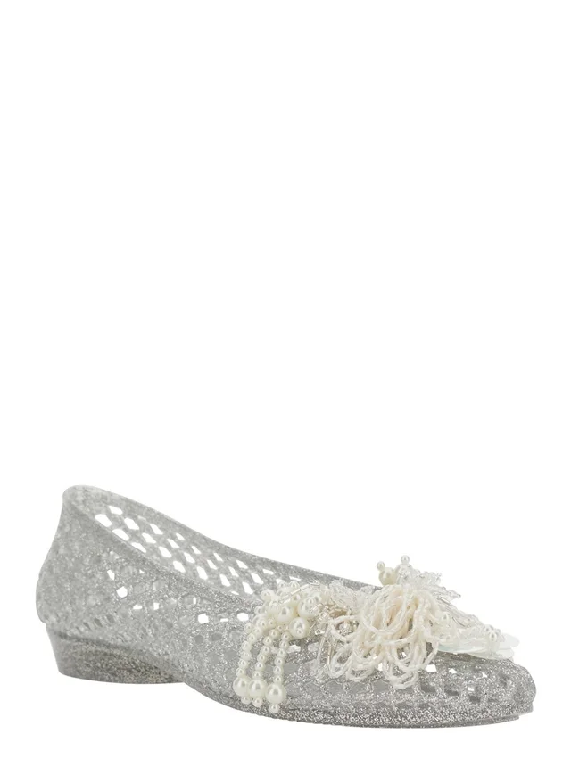 HEAVENLY JELLY 'Muse' Metallic Color Ballet shoes with Beaded Details in Tech Fabric Women, photo 4 of 8 from Gaudenzi Boutique