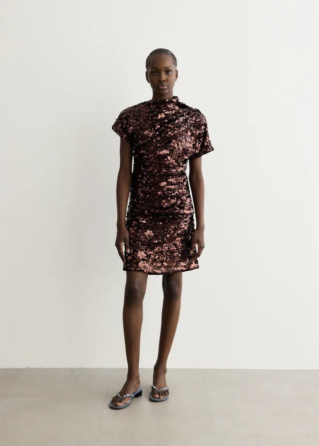 Ganni Velvet Sequins Draped Mini Dress from Incu, photo 1 of 1