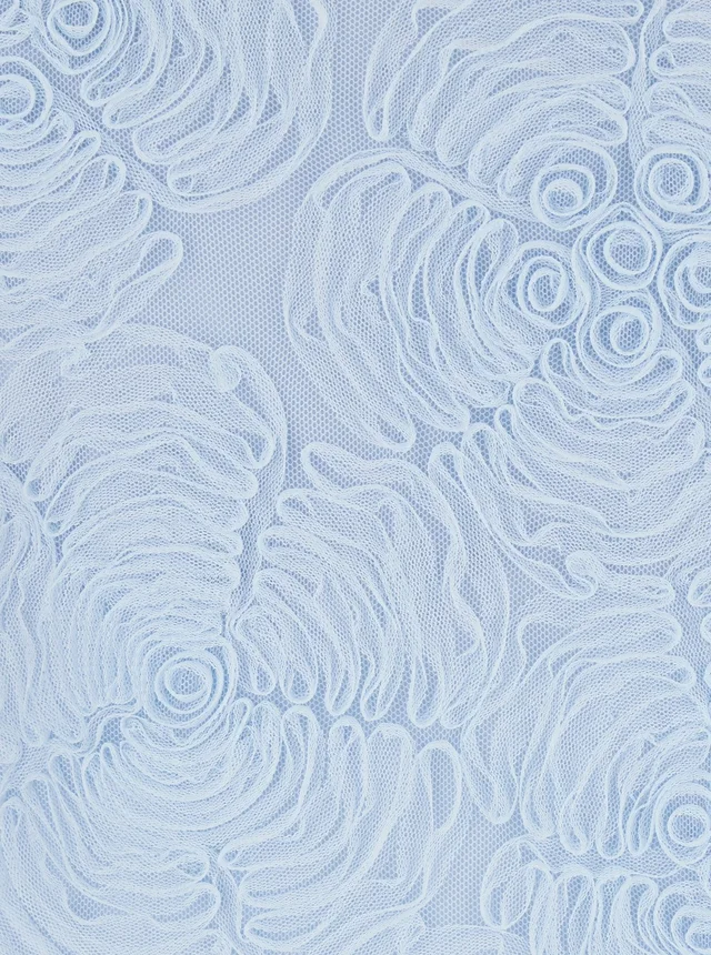 ROTATE Light blue Long dress with all-over floral motif and back closure in Tech Fabric woman in 95% Polyester 5% Elastane, photo 6 of 6 from Gaudenzi Boutique