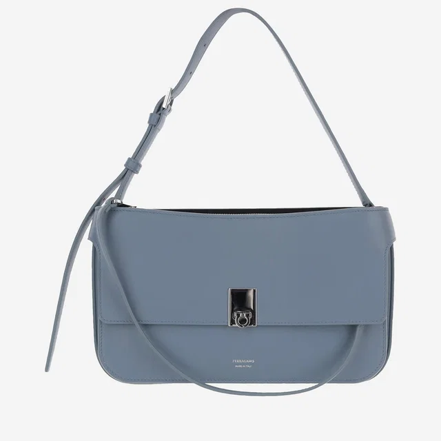 Ferragamo Hug Shoulder Bag — Gray Calf Leather in Grey Calfskin from HEWI