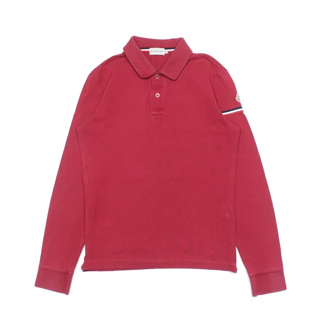 Moncler Maglia Polo Manica Lunga Red Longsleeve, Men's (Size Small) in red from Grailed