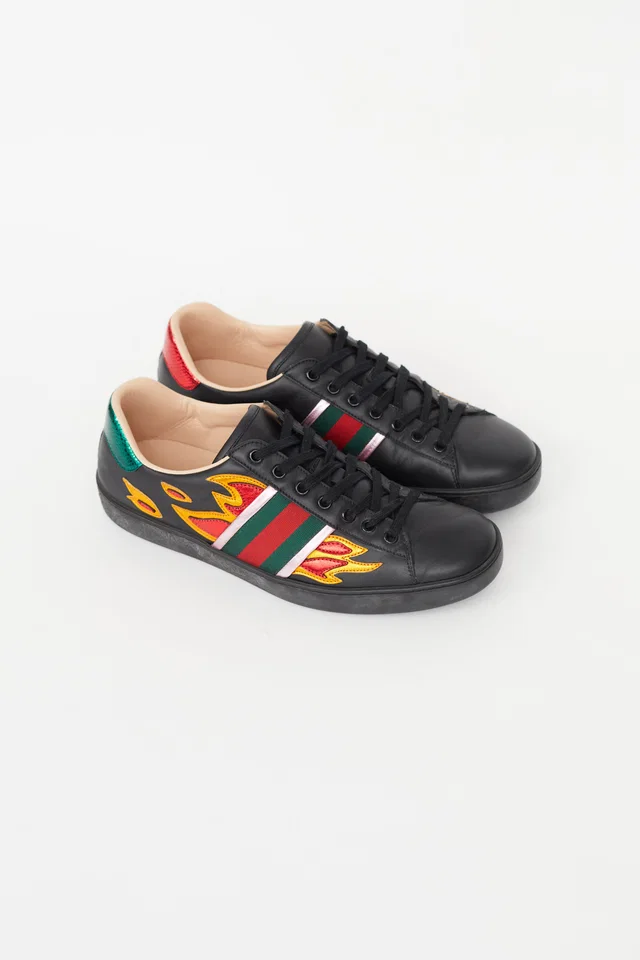 Gucci Ace Flame Sneaker in Leather from VSP Consignment