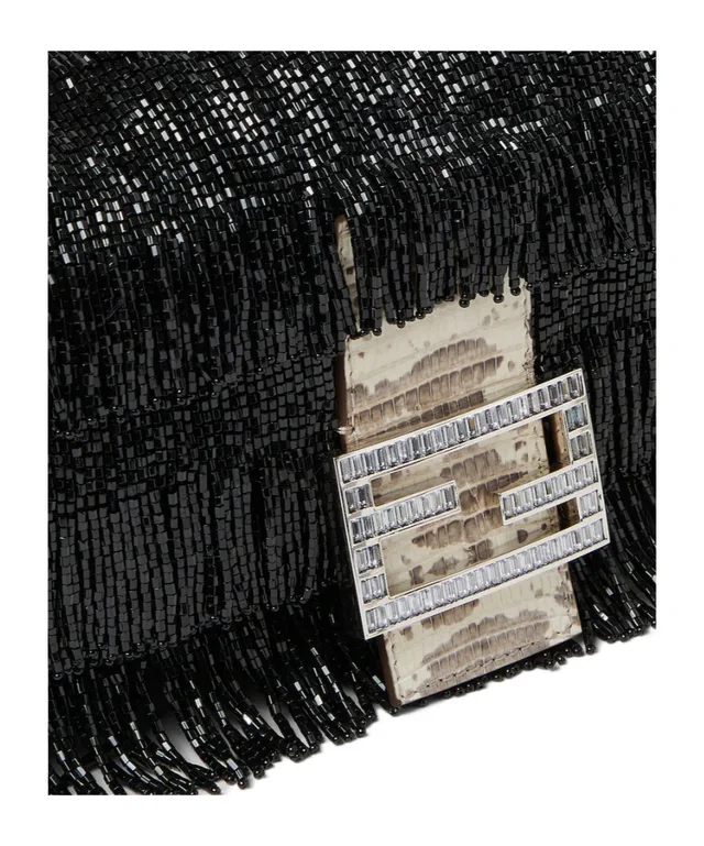 Fendi Baguette® 26424 Black Re Edition bag with bead fringes, photo 4 of 4 from SENSER