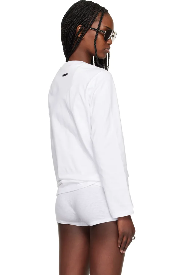 Fear of God ESSENTIALS White Classic Long Sleeve T-shirt, photo 3 of 4 from SSENSE