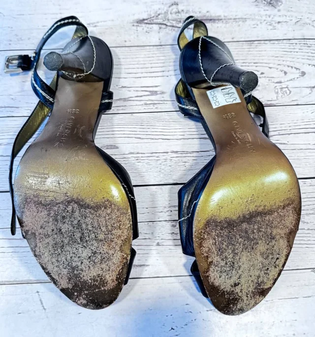 Givenchy Slingback Heeled Sandals in Black Leather from Oxfam Online Shop, photo 2 of 2