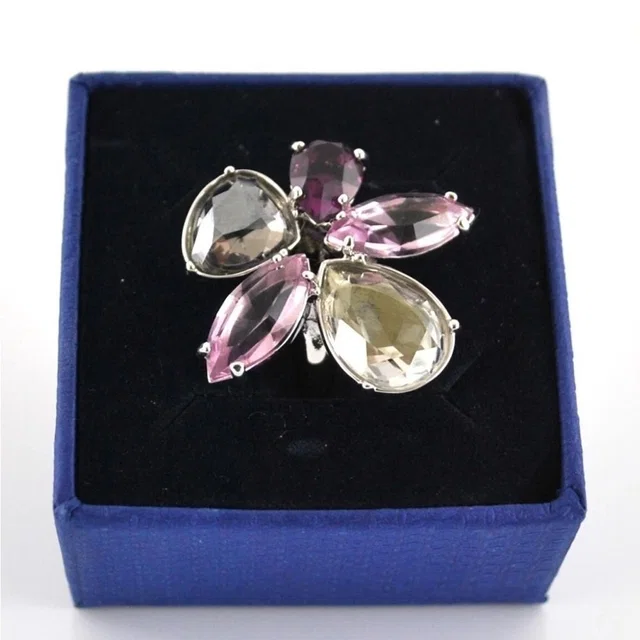 Swarovski Crystal Flower Heritage Brooch in silver|gray|purple Satin from Poshmark