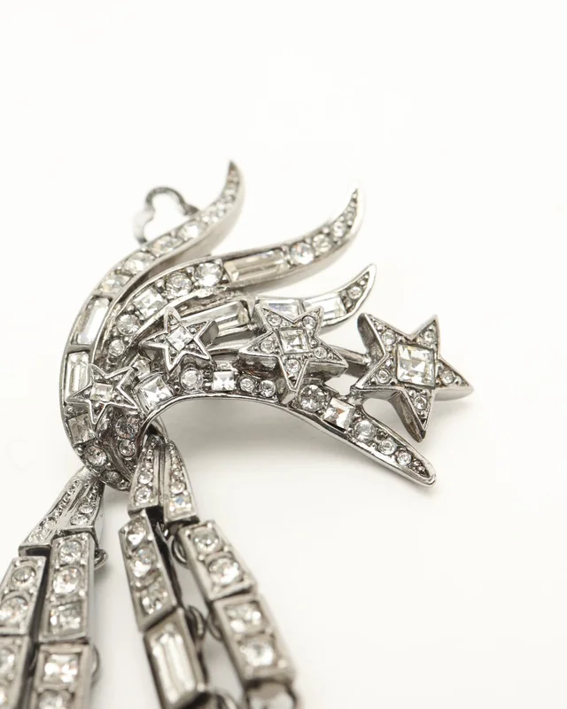 Chanel Coco Mark Rhinestone Clip-on Earrings from A Retro Tale, photo 3 of 5