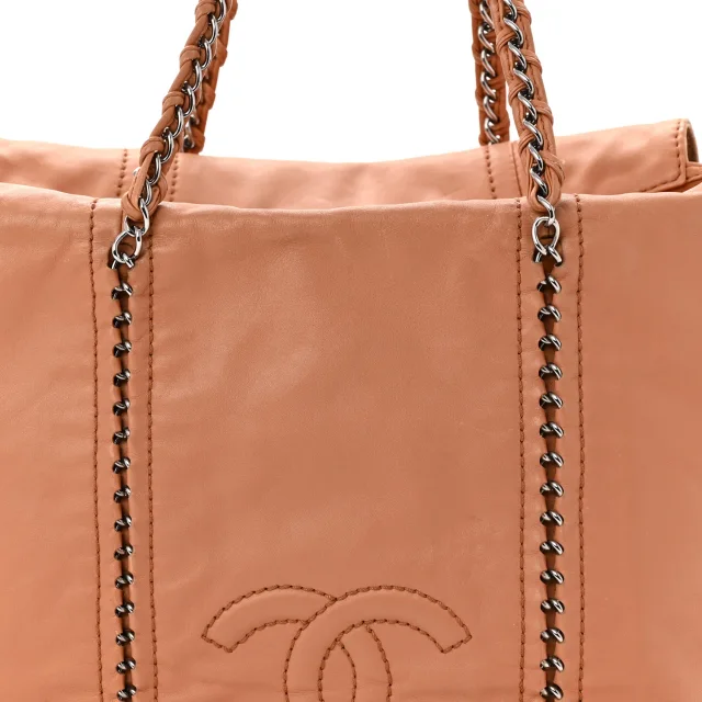 Chanel Smooth Calfskin Luxe Ligne Tote Dark Beige in Beige Calfskin from FASHIONPHILE, photo 8 of 11