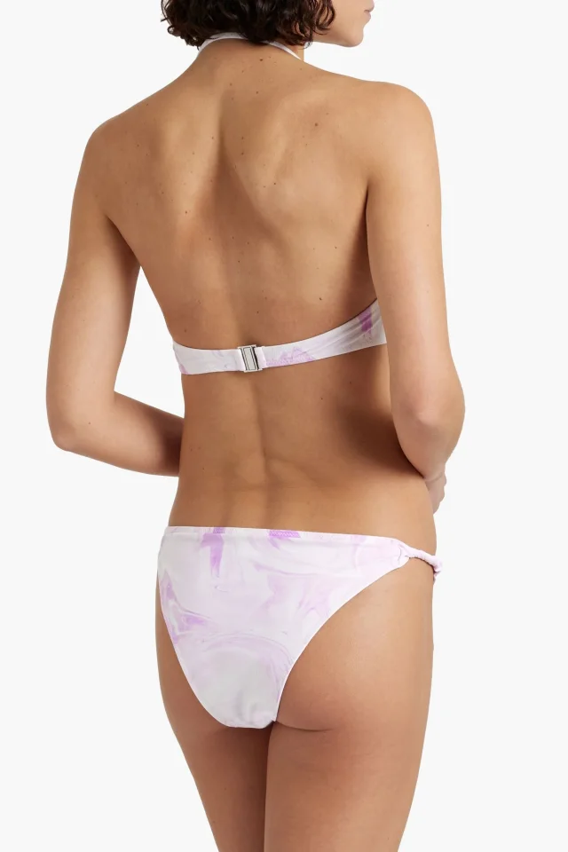 Ganni Twisted printed low-rise bikini briefs in Purple, photo 3 of 4 from THE OUTNET