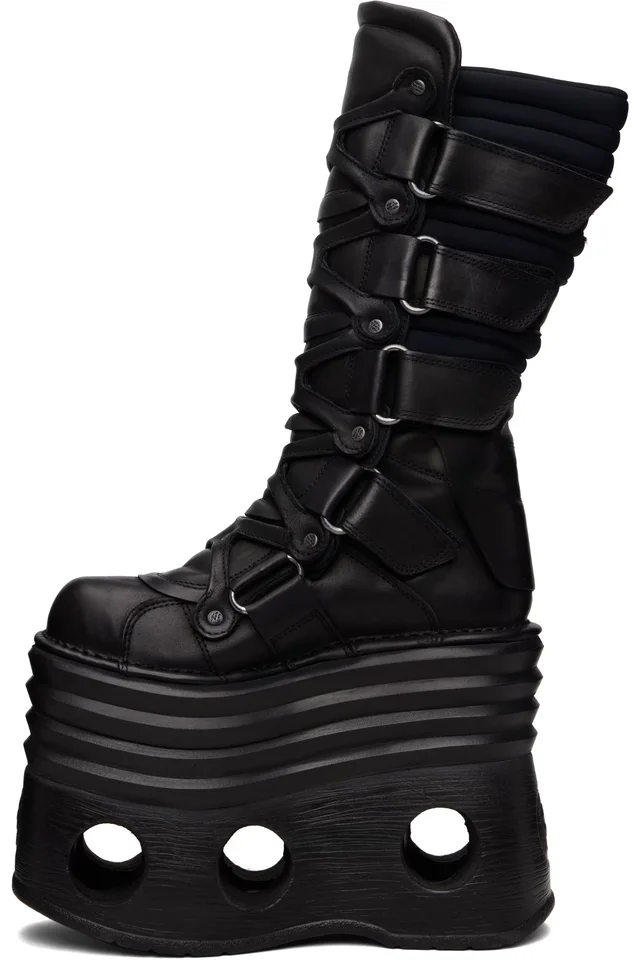 VETEMENTS Black New Rock Edition Platform Tower Boots, photo 3 of 5 from SSENSE