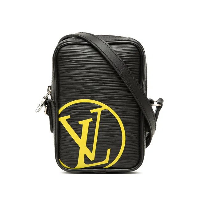 Black Louis Vuitton Epi Initials Danube PPM Crossbody Bag in Black Leather from Designer Revival