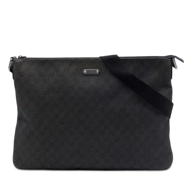 Black Gucci GG Denim Crossbody in Black Denim from Designer Revival