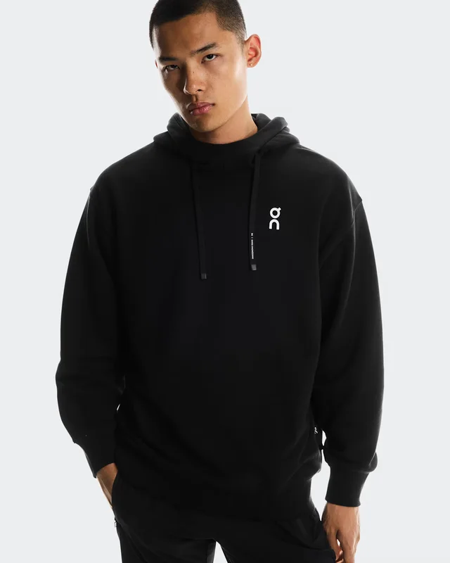 On Club Hoodie Graphic in Black | Olive, photo 3 of 5 from On