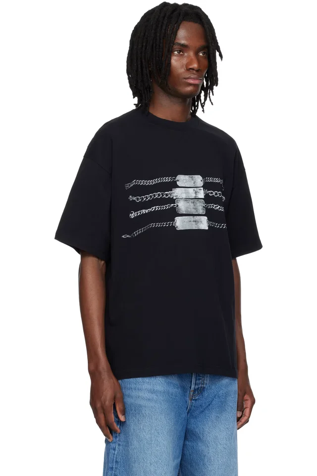 Alexander Wang Black Oversized Graphic T-shirt, photo 2 of 4 from SSENSE
