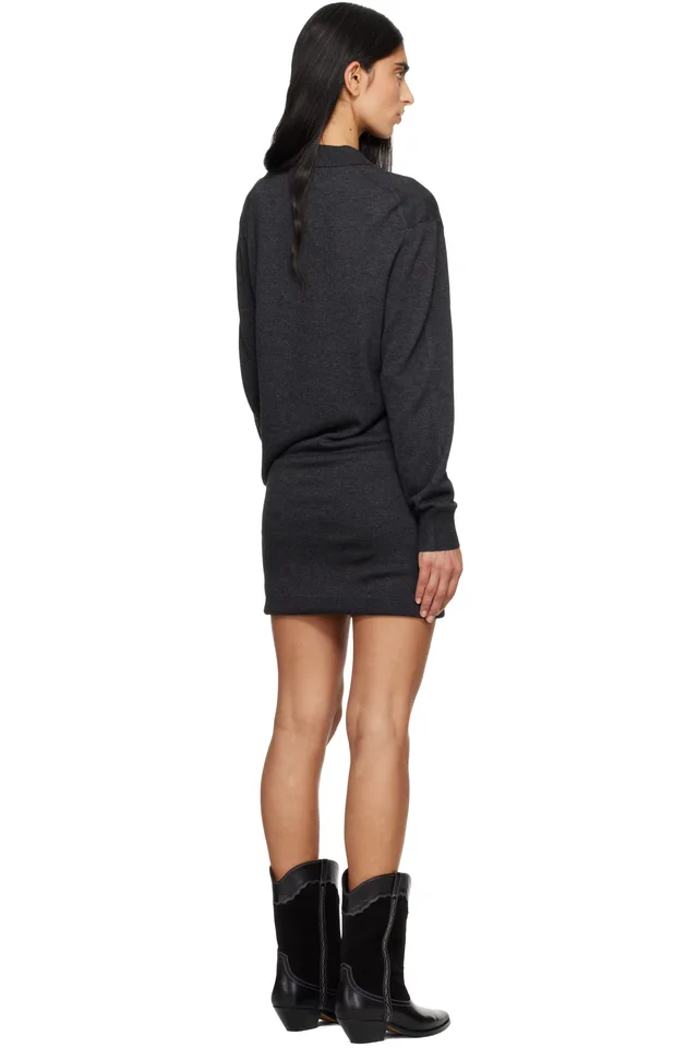 Isabel Marant Gray Bathilde Essential Fluid Knit Minidress, photo 3 of 4 from SSENSE