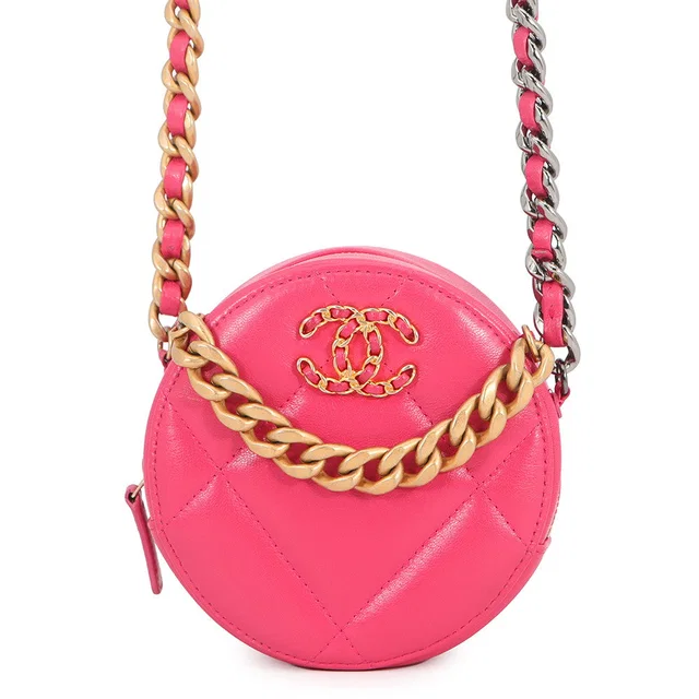 Chanel CHANEL19 Round Chain Shoulder Bag PinkAP0945 Lambskin in Lambskin from GALLERY RARE