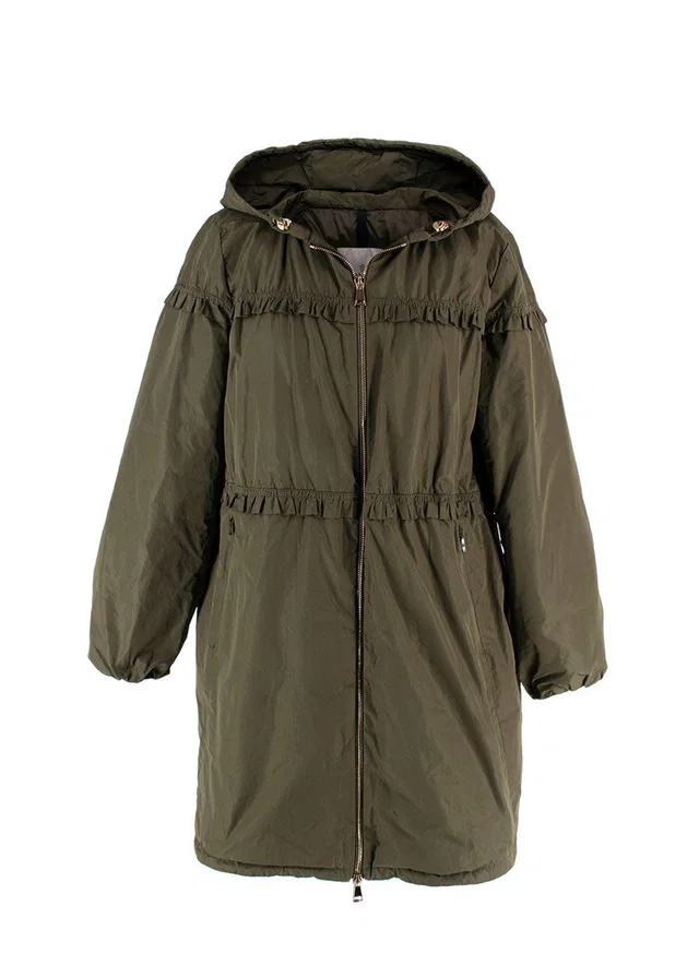 Moncler Green Ruched Luxembourg Parka in Green from HEWI
