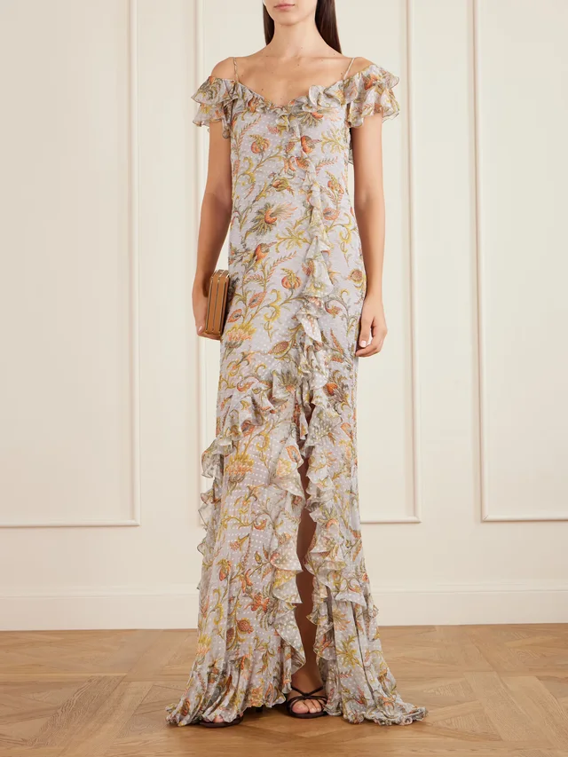 ETRO Ruffled floral-print silk-blend midi dress, photo 2 of 2 from NET-A-PORTER (Canada)