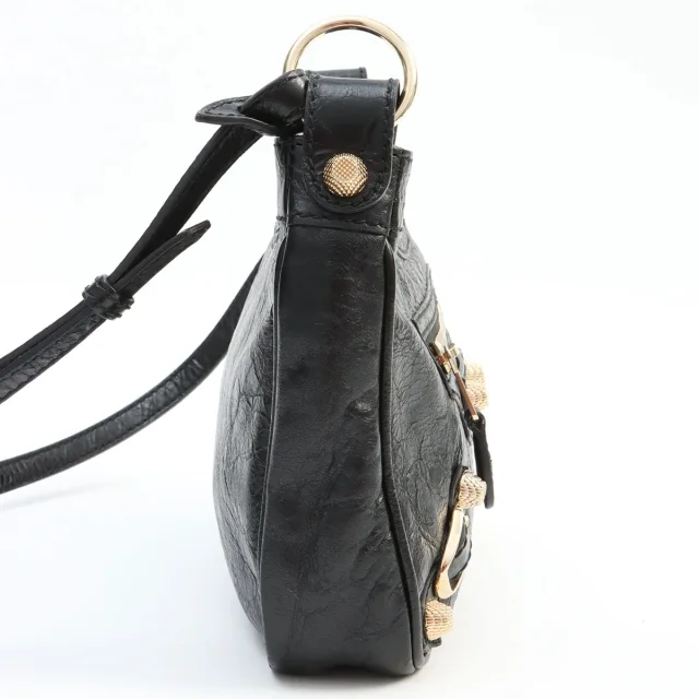 Balenciaga The Hip Shoulder Bag Black in Black Leather from VINTAGE QOO TOKYO, photo 3 of 10