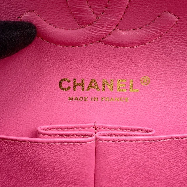 Chanel Matelasse W Flap ChainShoulder Bag PinkA01113 Caviar Leather Size 23 in Caviar leather from GALLERY RARE, photo 16 of 17