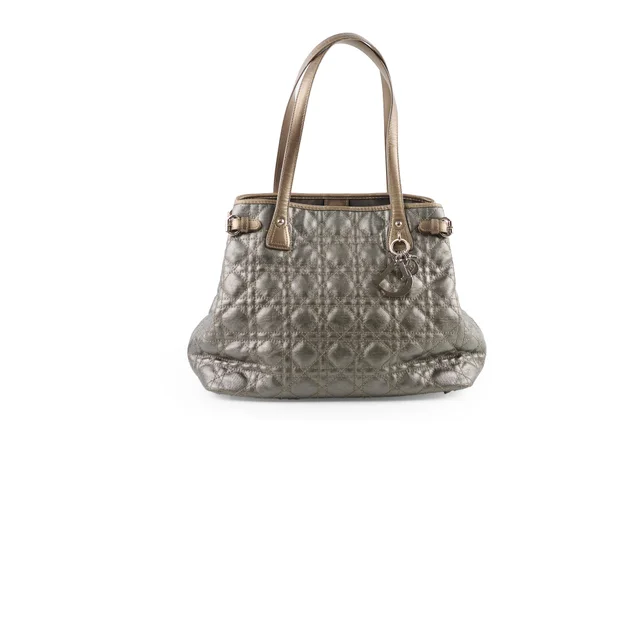 Dior Medium Panarea Tote Cannage Canvas Khaki in Green Canvas from The Purse Affair