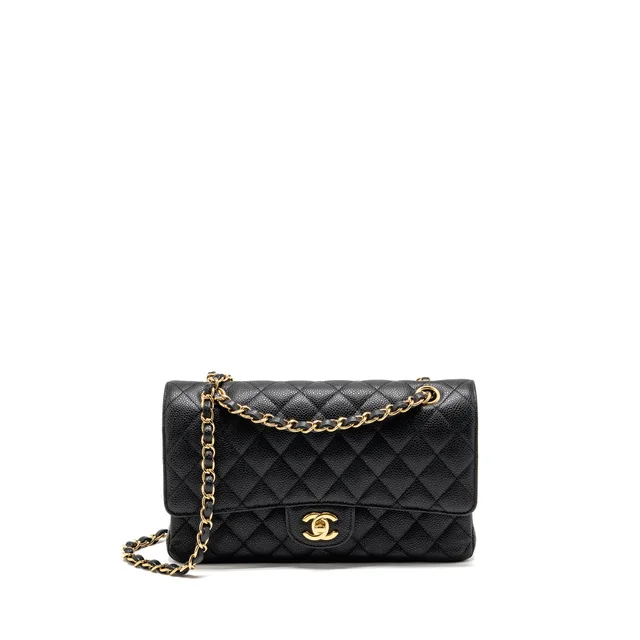 Chanel Medium classic Double Flap Bag Caviar Black GHW in Black Caviar leather from EMIER