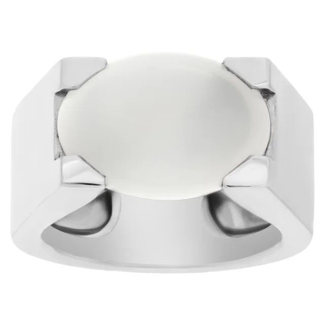 Cartier cabochon moonstone ring in White White Gold from Gray And Sons