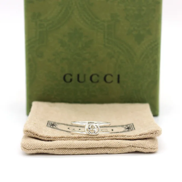 Gucci Interlocking G Open Silver Ring, size 18, 298036 from GUGUS