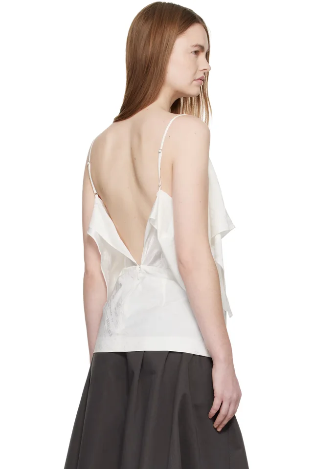 MM6 Maison Margiela Off White Folded Jacquard Camisole, photo 3 of 4 from SSENSE