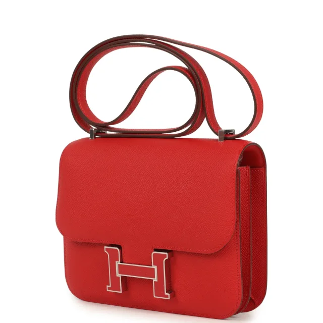 Hermès Constance 18 Rouge Radieux Epsom Lacquered Palladium Hardware in Red Epsom from Madison Avenue Couture, photo 5 of 9