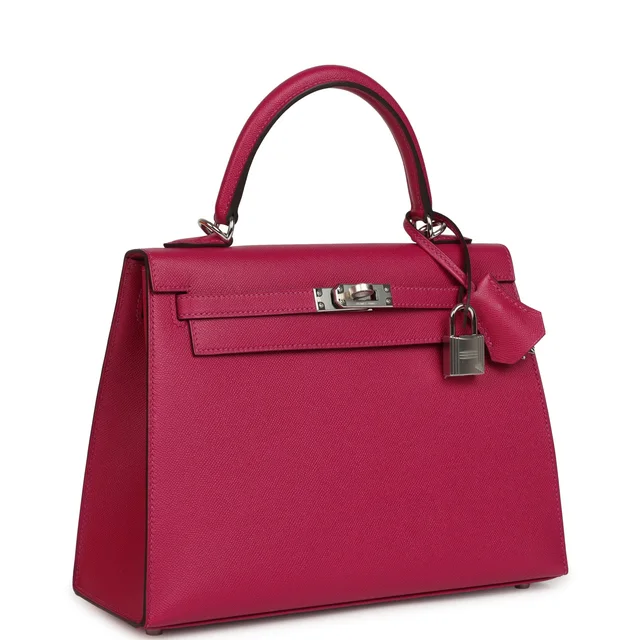 Hermès Kelly Sellier 25 Rose Poupre Madame Palladium Hardware in Pink Goatskin from Madison Avenue Couture, photo 2 of 2