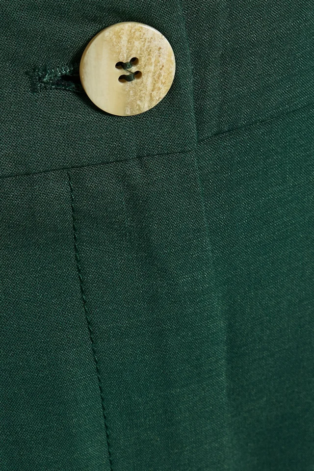 Ganni Woven tapered pants in Forest green, photo 4 of 4 from THE OUTNET