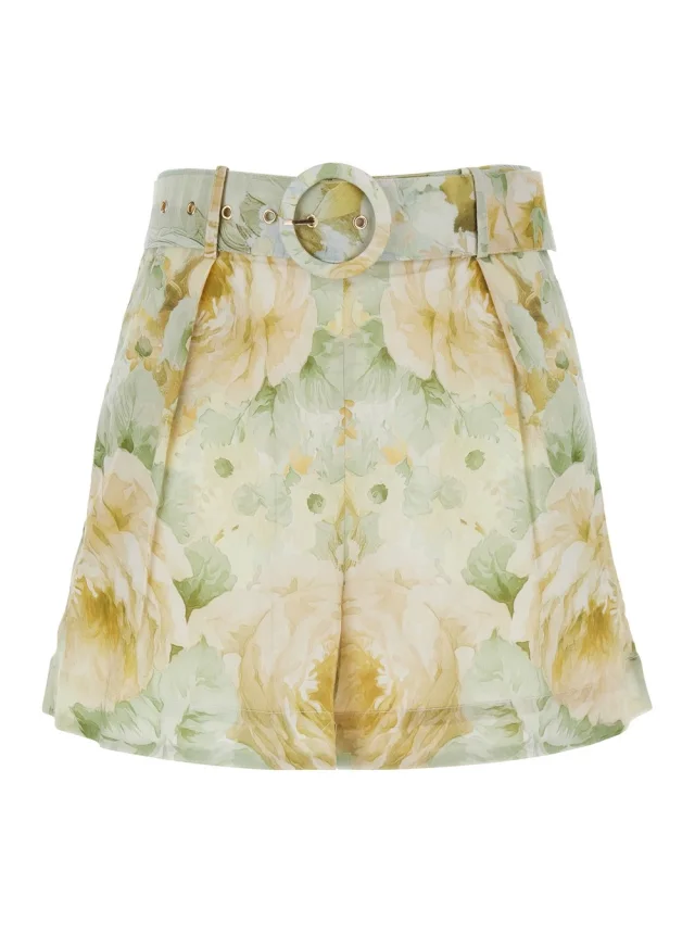 Dream catcher 'Sienna' Multicolor Shorts with All-Over Floral Print and Front Belt in Cotton for Women in Multicolor from Gaudenzi Boutique, photo 1 of 1