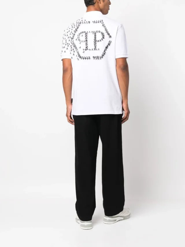 Philipp Plein Skull and Bones cotton polo shirt, photo 2 of 2 from FARFETCH
